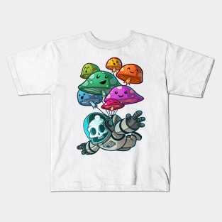 muchroom paratrooper kawaii skull Kids T-Shirt